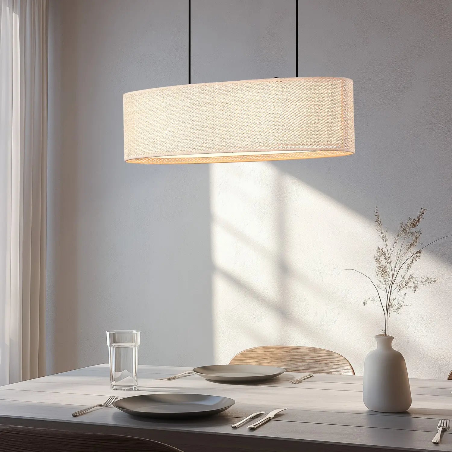 B-Ware Lindby Hängeleuchte Pendelleuchte Soula E27 Beige Kunststoff 78 Cm Lampe Leuc76