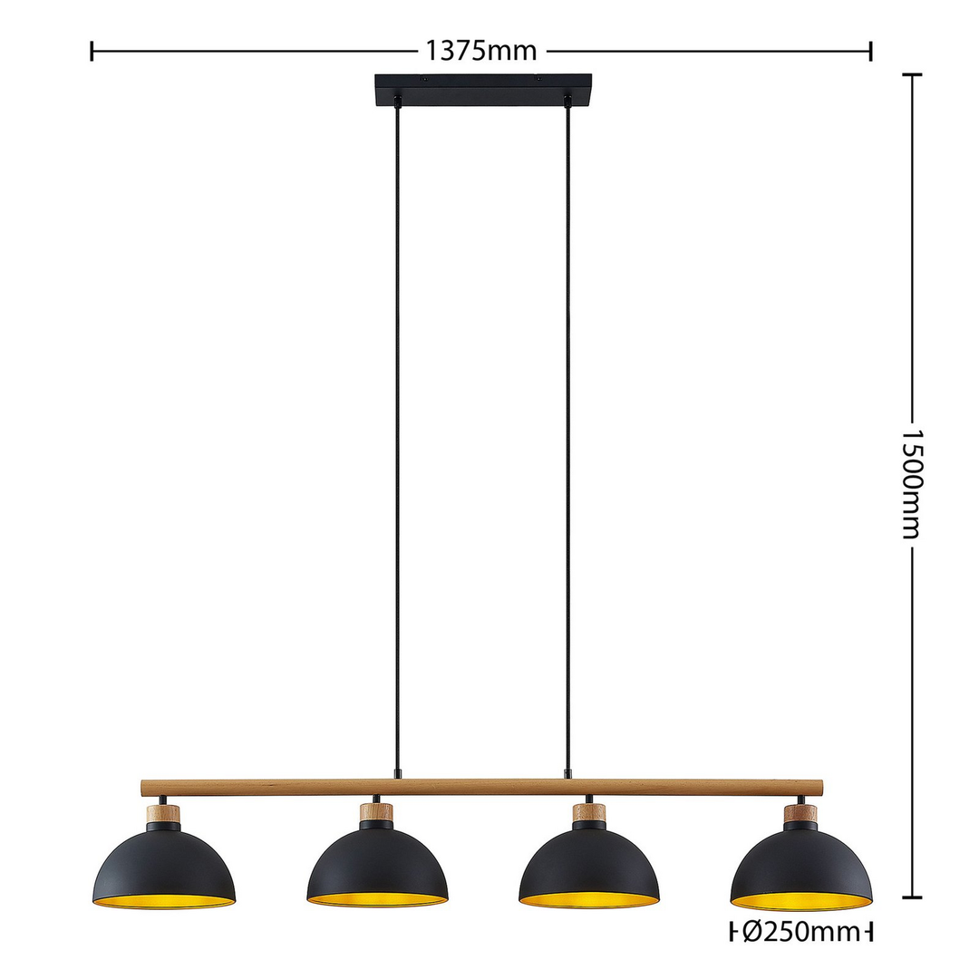 Lindby Tirzana Hängeleuchte Pendelleuchte Deckenlampe Lampe Vierflammig Schwarz B-Ware - 4251911709032