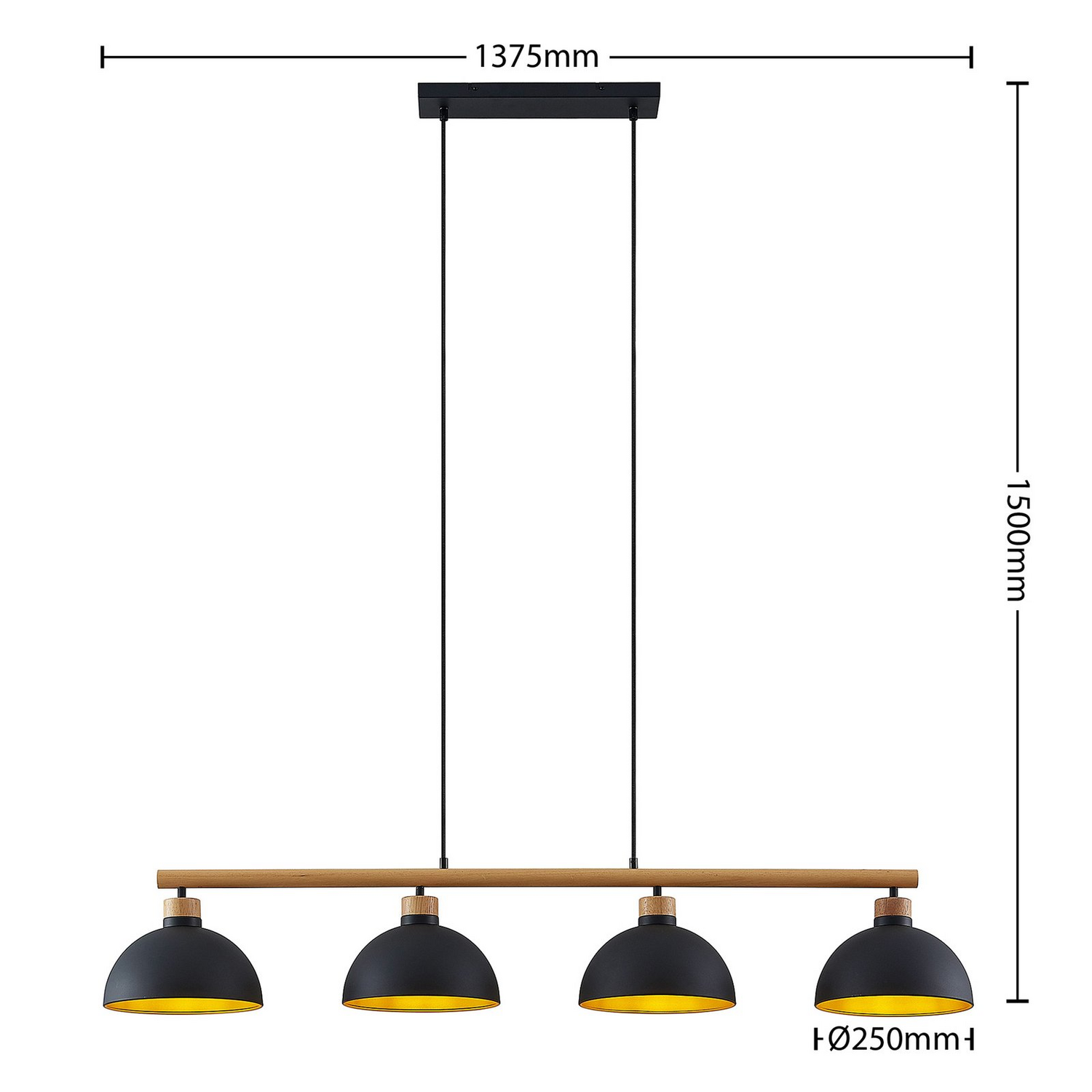 Lindby Tirzana Hängeleuchte Pendelleuchte Deckenlampe Lampe Vierflammig Schwarz B-Ware - 4251911709032