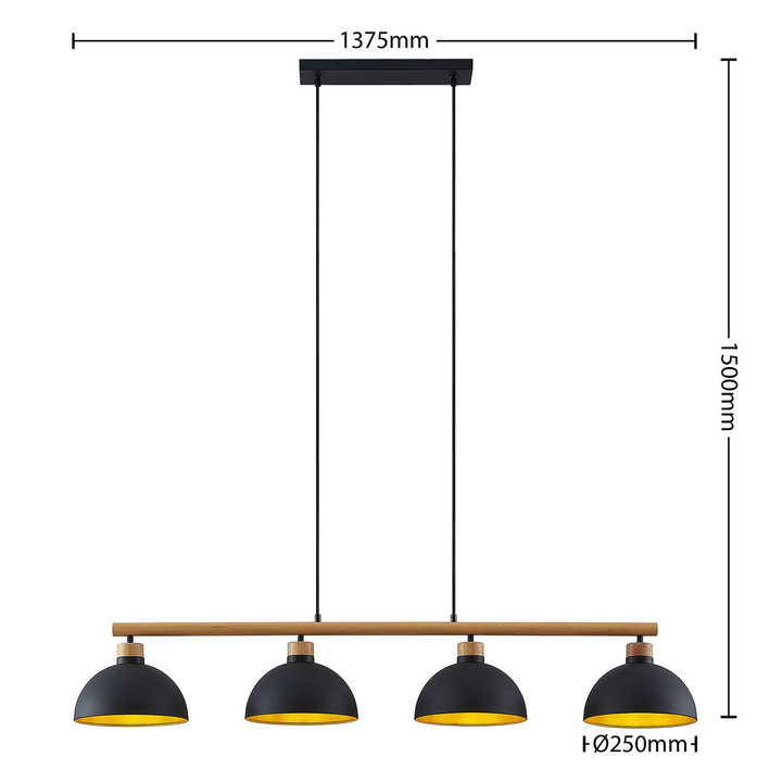 Lindby Tirzana Hängeleuchte Pendelleuchte Deckenlampe Lampe Vierflammig Schwarz B-Ware - 4251911709032