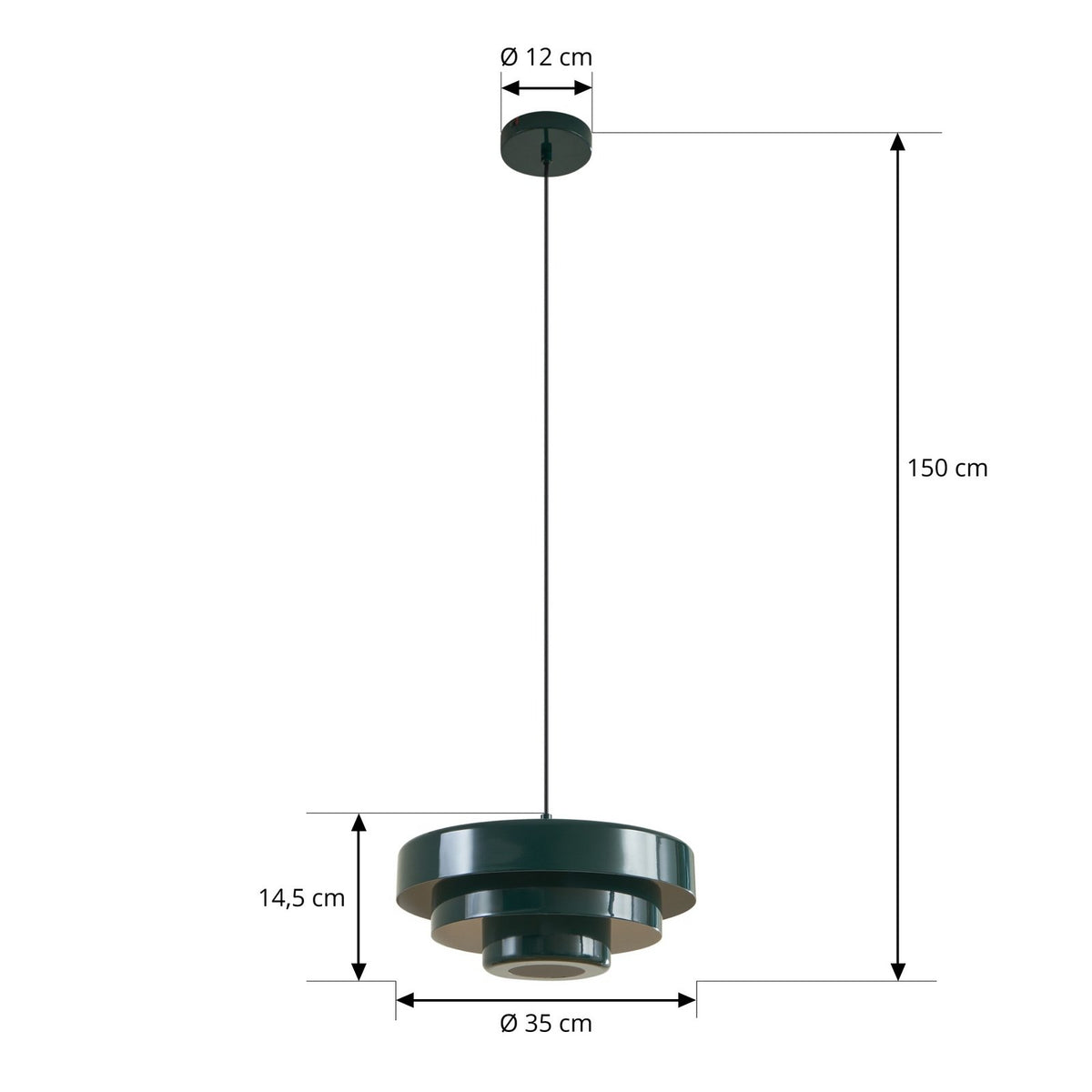 Lindby Hängeleuchte Pendelleuchte Tivra grün Ø 35 cm Metall E27 - 4255830903571