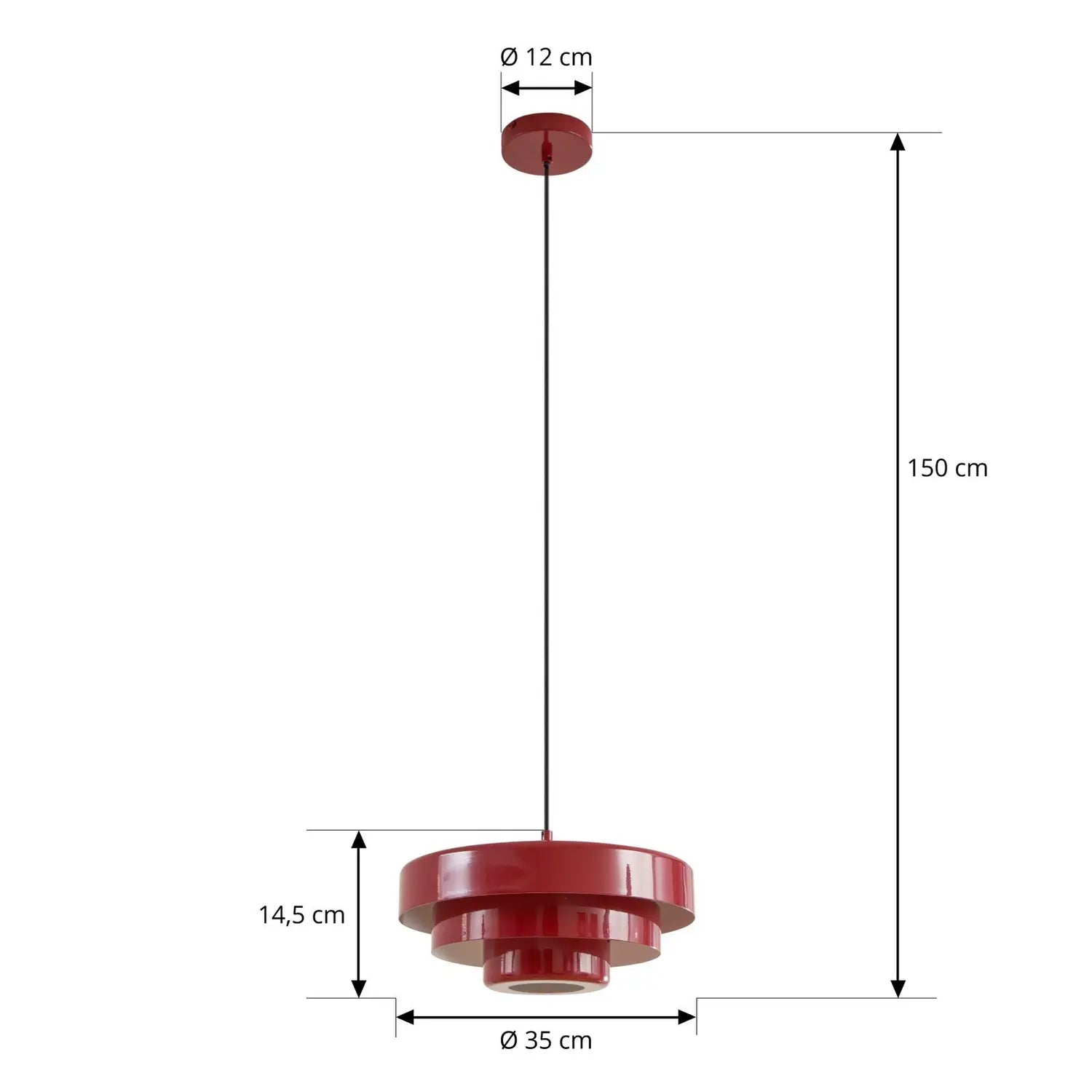 B-Ware Lindby Hängeleuchte Pendelleuchte Lampe Rot Metall E27 Durchmesser 35cm217 - 4255830903588