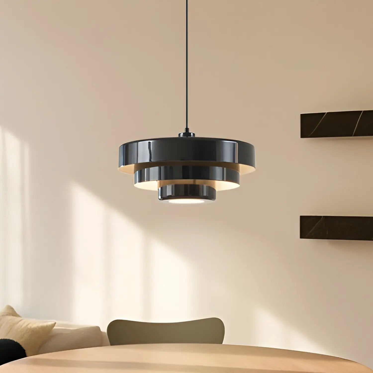 B-Ware Lindby Hängeleuchte Pendelleuchte Tivra Deckenlampe ø 35 Cm E27 Schwarz Metall - 4255830903564