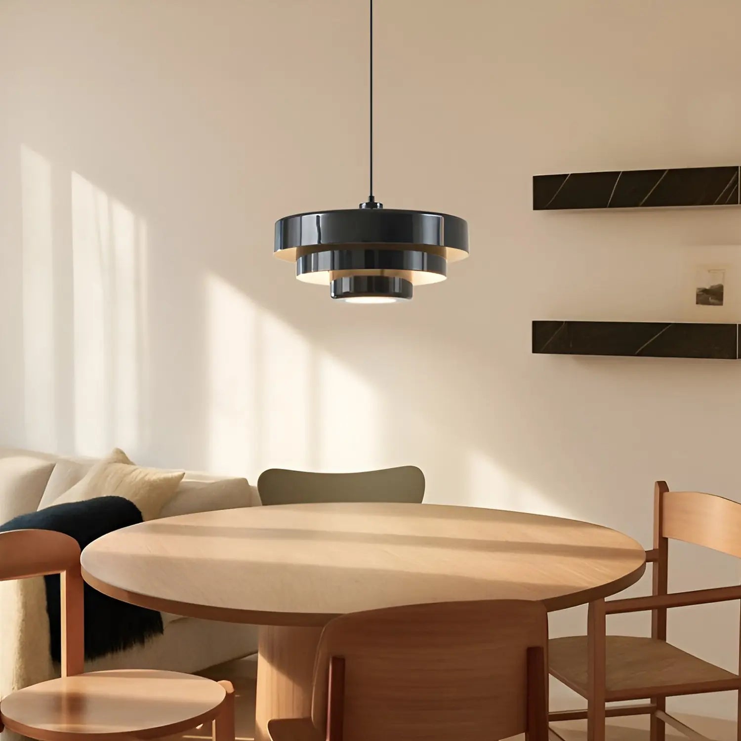 B-Ware Lindby Hängeleuchte Pendelleuchte Tivra Deckenlampe ø 35 Cm E27 Schwarz Metall - 4255830903564