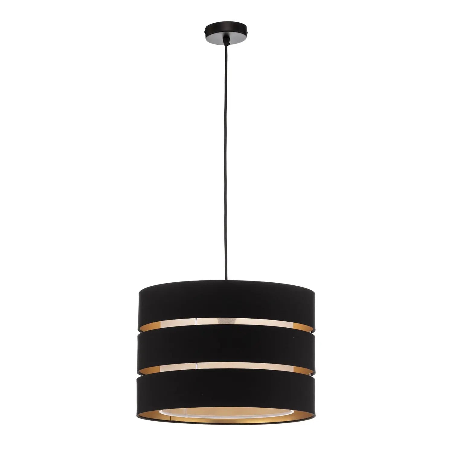 B-Ware Lindby Hängeleuchte Pendelleuchte Tsomo Schwarz Stoff Deckenleuchte E27 Led 40cm - 4251911765441