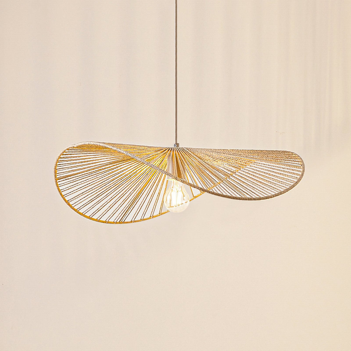 Lindby Hängeleuchte Pendelleuchte Valdorin beige Papier E27 LED Länge 75 cm - 4255830903847