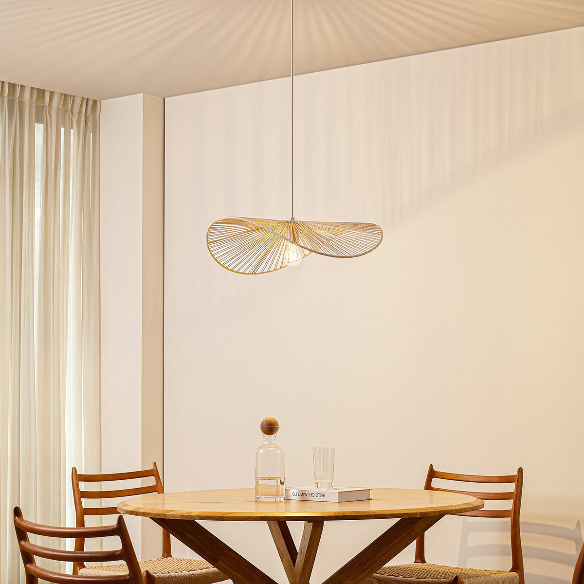 Lindby Hängeleuchte Pendelleuchte Valdorin beige Papier E27 LED Länge 75 cm - 4255830903847