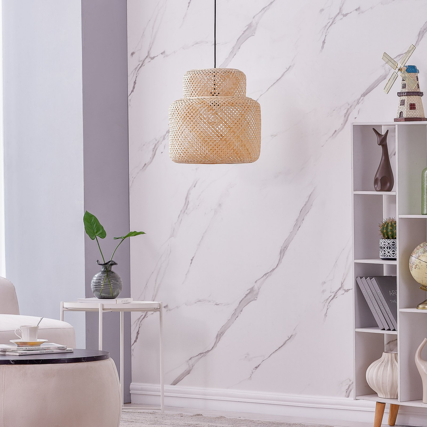 B-Ware Lindby Hängeleuchte Venora ø 40 Cm Einstufig Bambus E27 Deckenlampe Lampe Spot - 4251911764925