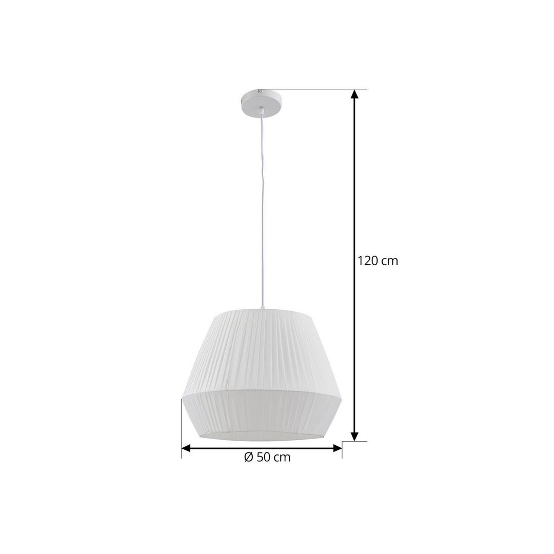 Lindby Hängeleuchte Pendelleuchte Lampe Vitore Textil Weiß 40 Cm Dimmbar E27 B-Ware