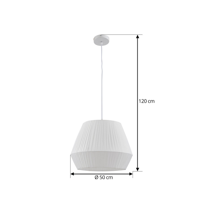 Lindby Hängeleuchte Pendelleuchte Lampe Vitore Textil Weiß 40 Cm Dimmbar E27 B-Ware