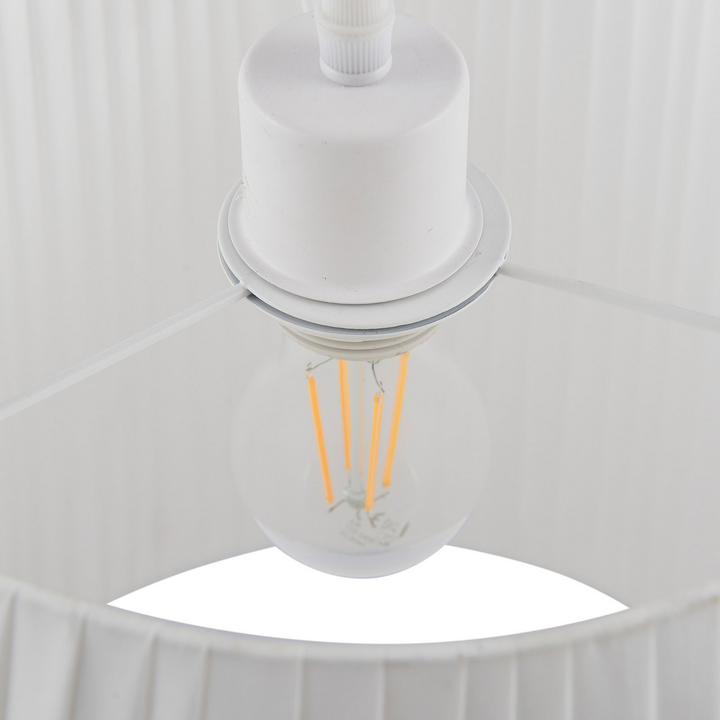 Lindby Hängeleuchte Pendelleuchte Lampe Vitore Textil Weiß 40 Cm Dimmbar E27 B-Ware