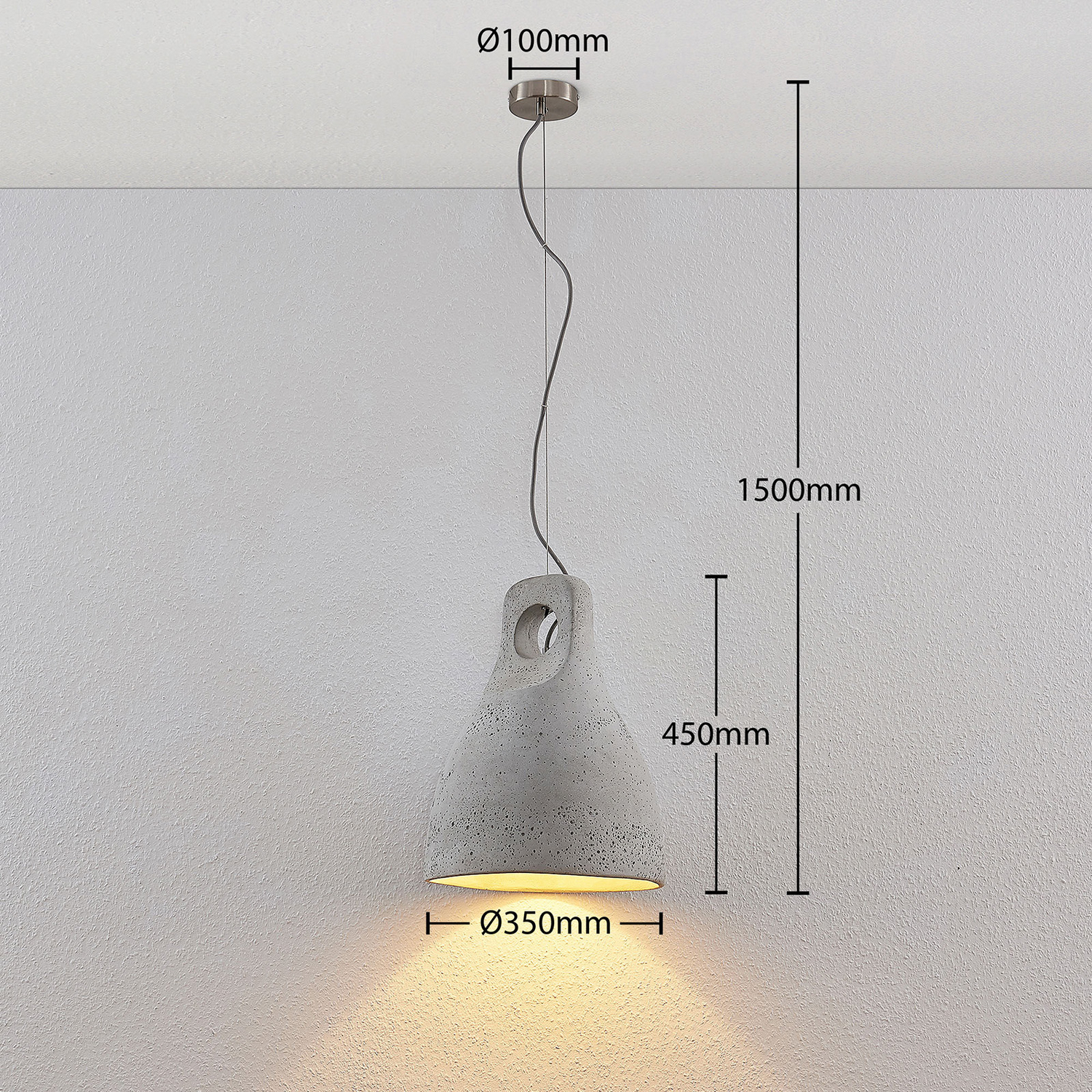 B-Ware Lindby Ibu Hängeleuchte Schirm Aus Beton 1 Fl. Hängeleuchte Pendelleuchte Lampe  - 4251096571783