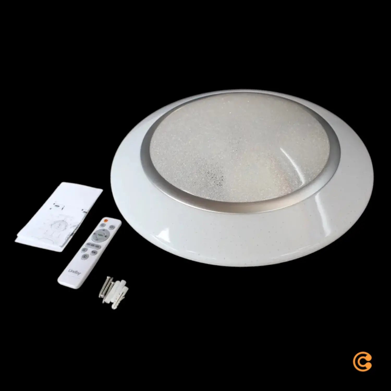B-Ware Lindby Deckenleuchte Led Leuchte Ilektra Weiß Glitzer Fernbedienung Dimmbar 50cm - 4251911762433