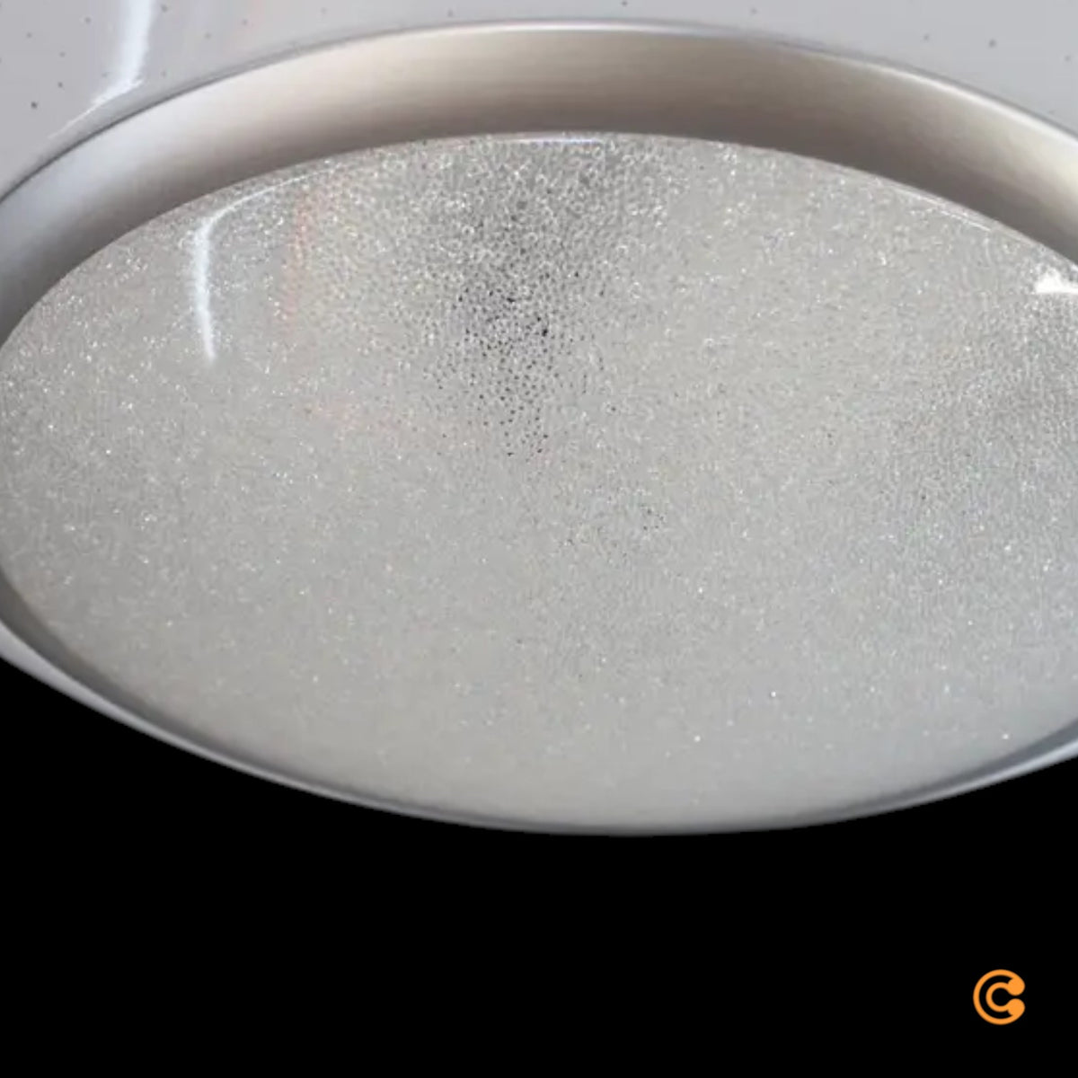 Lindby Deckenleuchte LED Leuchte Ilektra Weiß Glitzer Fernbedienung dimmbar 50cm - 4251911762433