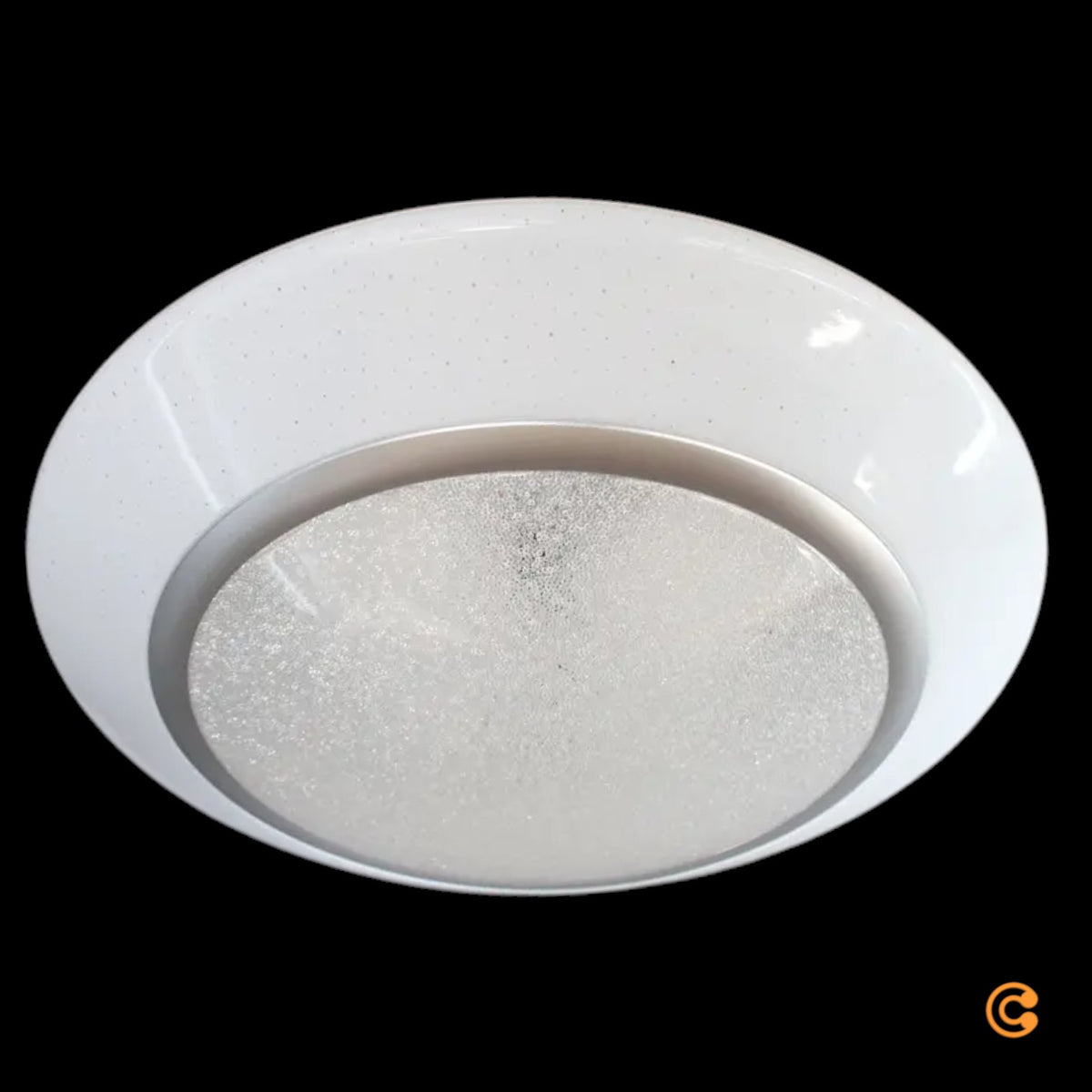 Lindby Deckenleuchte LED Leuchte Ilektra Weiß Glitzer Fernbedienung dimmbar 50cm - 4251911762433