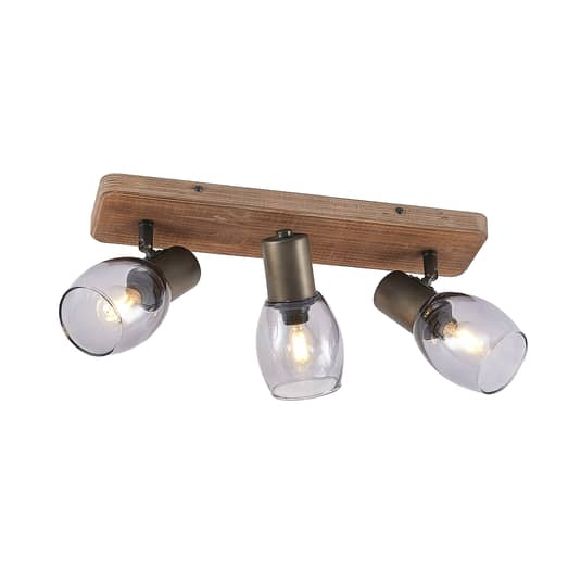 Spot de plafond Lindby Ineska, plafonnier carré à trois lumières, produit d'occasion. 
