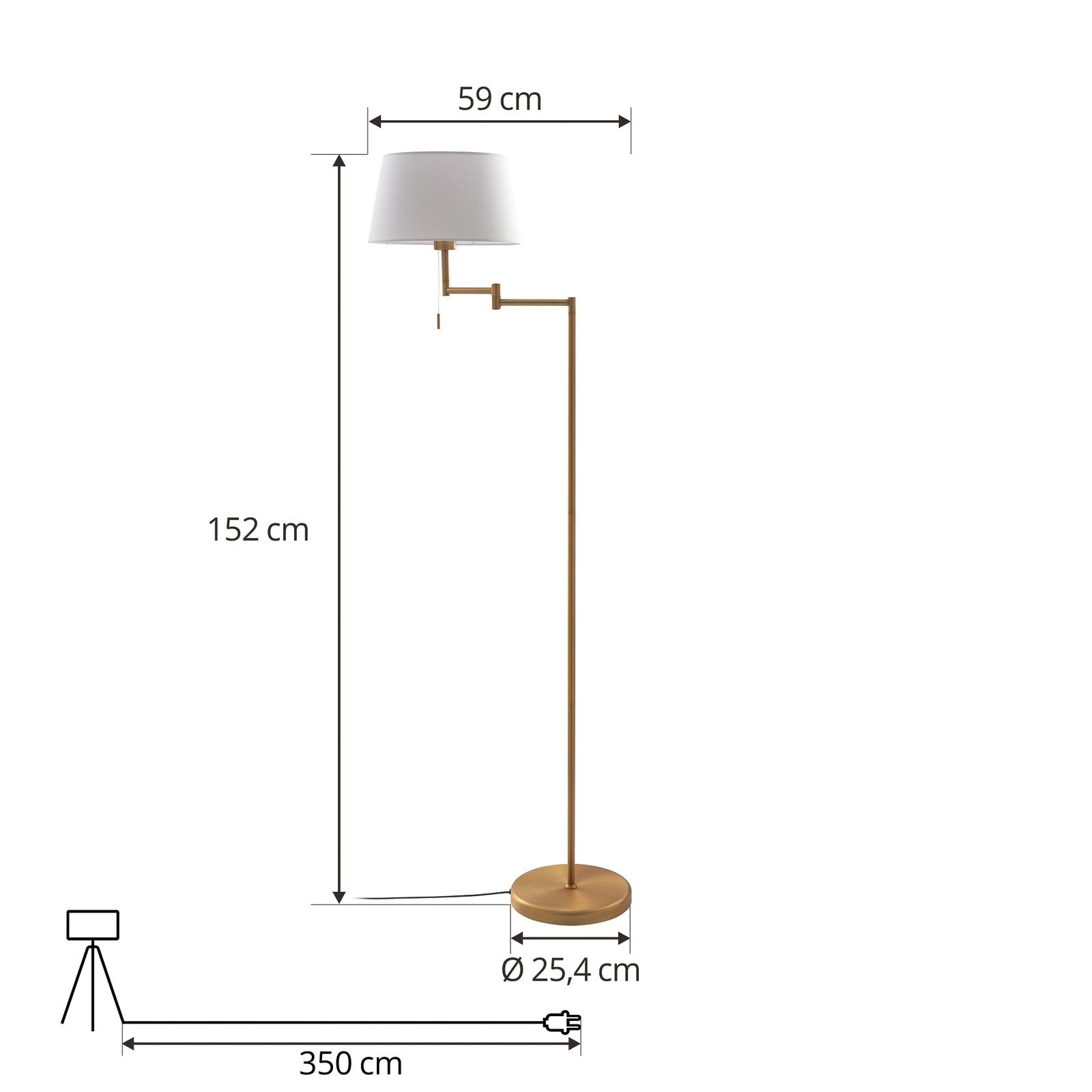 Lindby Ismene Stehleuchte Lampe Stehlampe Arm schwenkbar Wohnzimmer Beleuchtung - 4251911771282