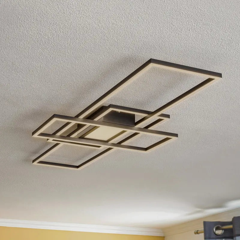 B-Ware Lindby Deckenlampe Deckenleuchte Led Ismera Schwarz Matt Aluminium Kunststoff559 - 4251911721218