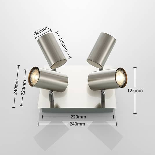B-Ware Lindby Joffrey Deckenlampe Deckenlampe Lampe Leuchte Decke Vierflammig Nickel - 4251096572933