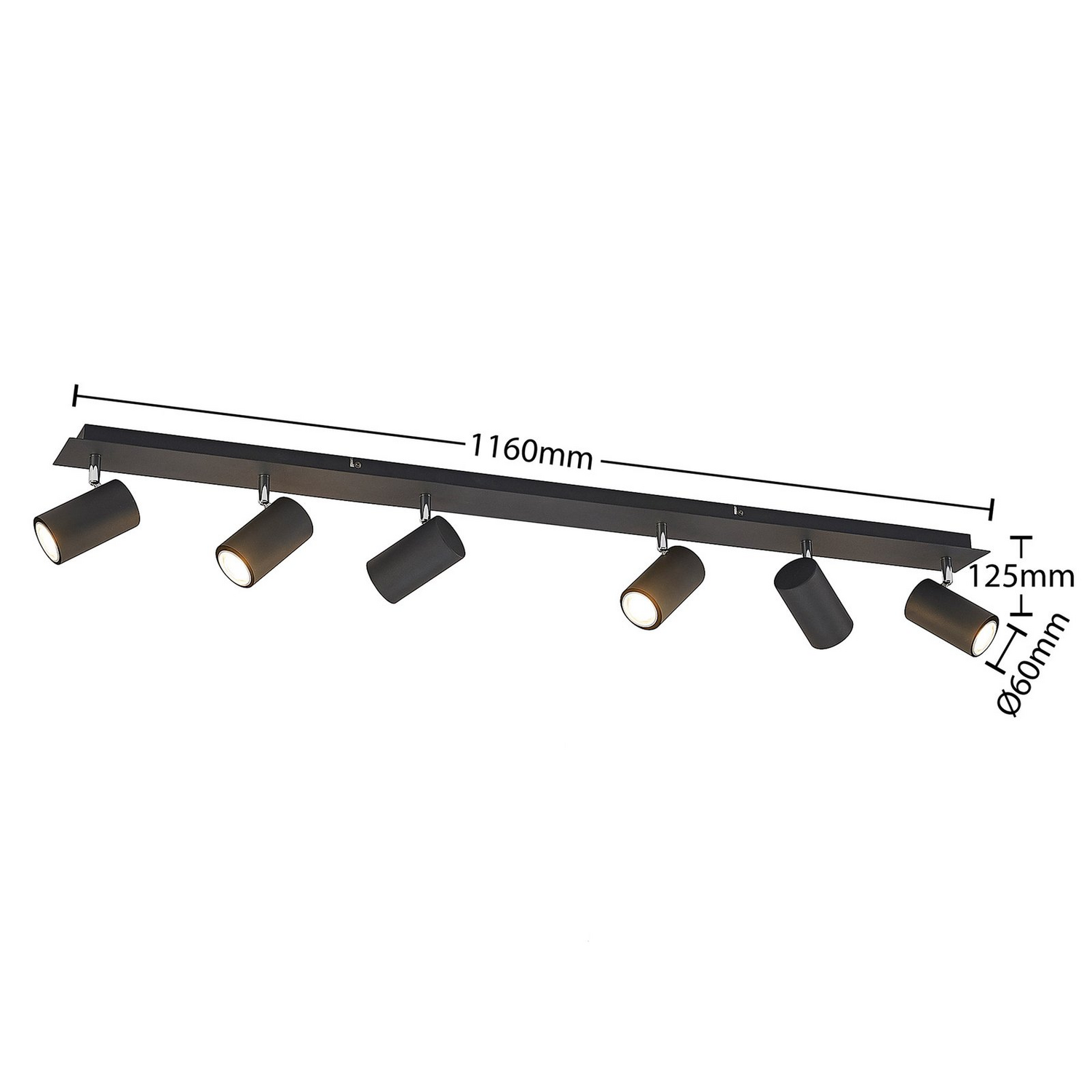 B-Ware Lindby Deckenstrahler Deckenlampe Joffrey Schwarz 6 Flammig Leuchte Gu10125
