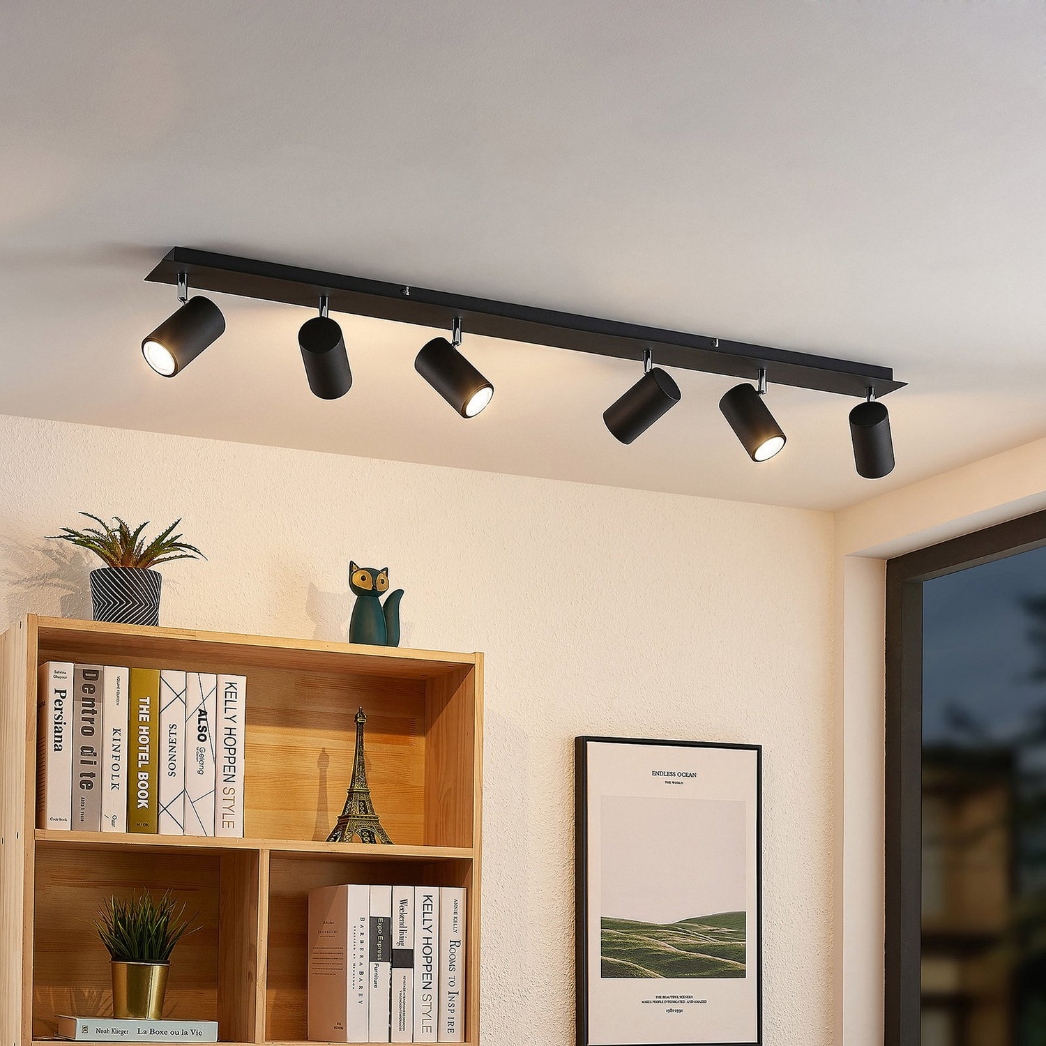 B-Ware Lindby Deckenstrahler Deckenlampe Joffrey Schwarz 6 Flammig Leuchte Gu10125
