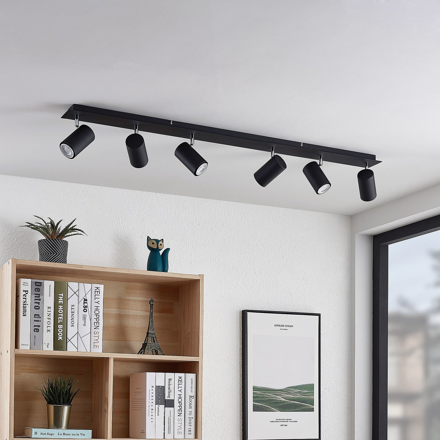B-Ware Lindby Deckenstrahler Deckenlampe Joffrey Schwarz 6 Flammig Leuchte Gu10125
