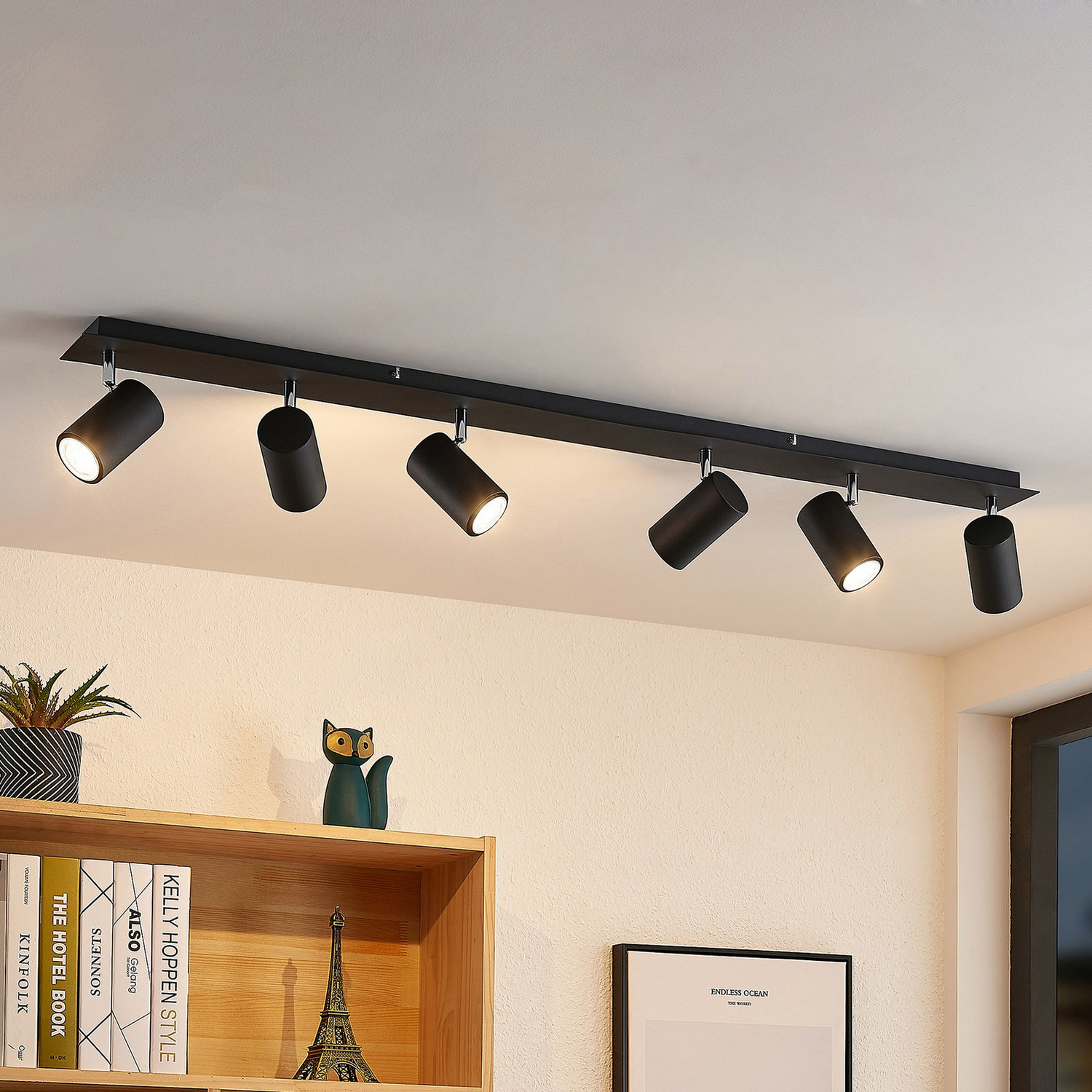 B-Ware Lindby Deckenstrahler Deckenlampe Joffrey Schwarz 6 Flammig Leuchte Gu10125