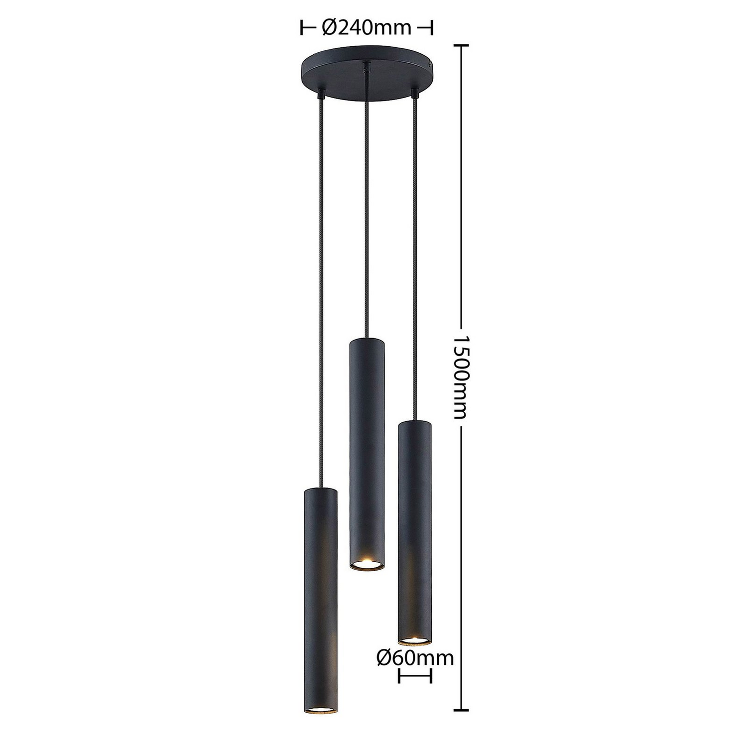 B-Ware Lindby Joffrey Hängeleuchte Pendelleuchte Deckenlampe Lampe 3 Flammig Schwarz386