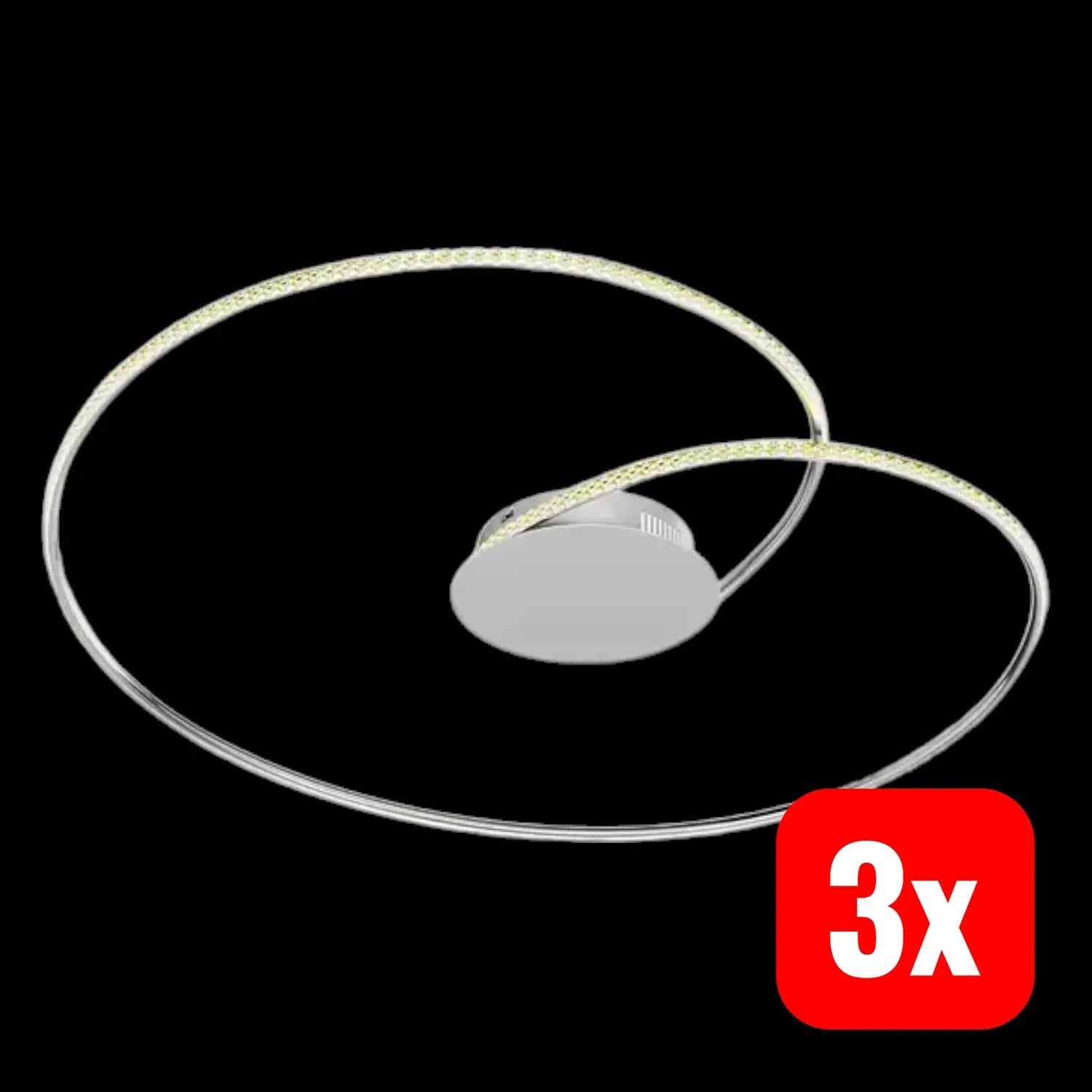 B-Ware Lindby Deckenleuchte Deckenlampe Led Joline Kristall Metall Chrom 3 Stück - 4251096564075