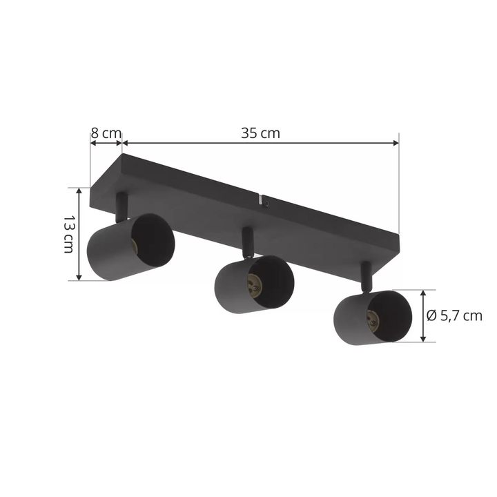 Lindby Jorell Deckenspot Breit Schwarz Deckenleuchte Leuchte Lampe Deckenlampe B-Ware - 4251911773033