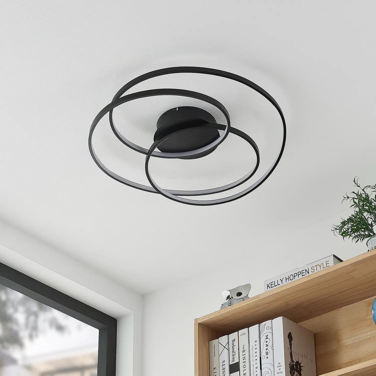 B-Ware Lindby Kateryna Led Deckenlampe Deckenlampe Lampe Leuchte 36 W Schwarz ø 60 Cm