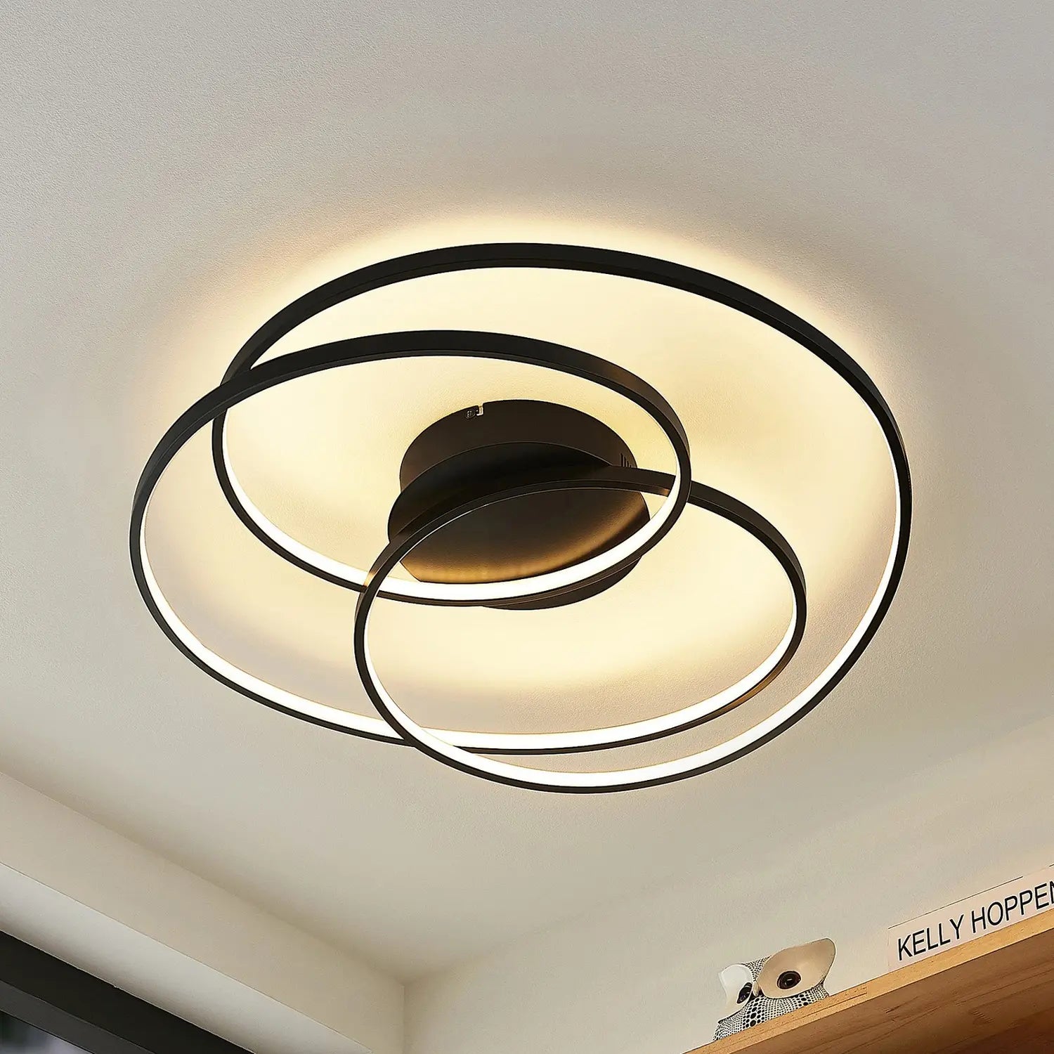 B-Ware Lindby Kateryna Led Deckenlampe Deckenlampe Lampe Leuchte 36 W Schwarz ø 60 Cm