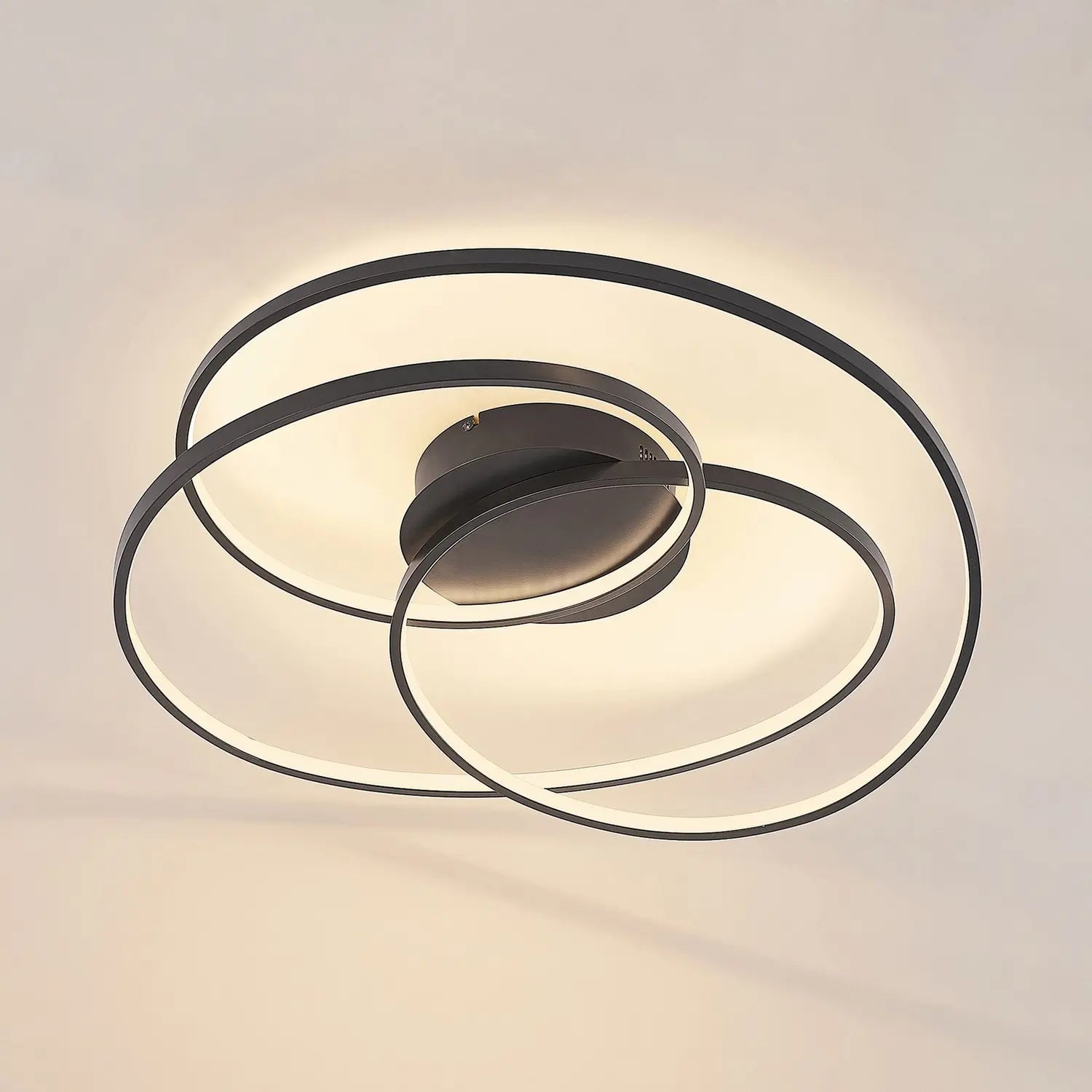 B-Ware Lindby Kateryna Led Deckenlampe Deckenlampe Lampe Leuchte 36 W Schwarz ø 60 Cm