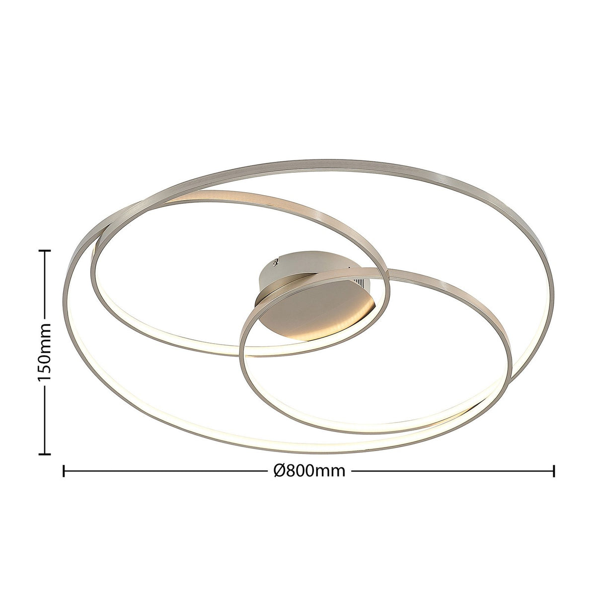 Lindby Kateryna LED-Deckenlampe Deckenlampe Deckenlicht Wohnzimmerlampe nickel - 4251911707359
