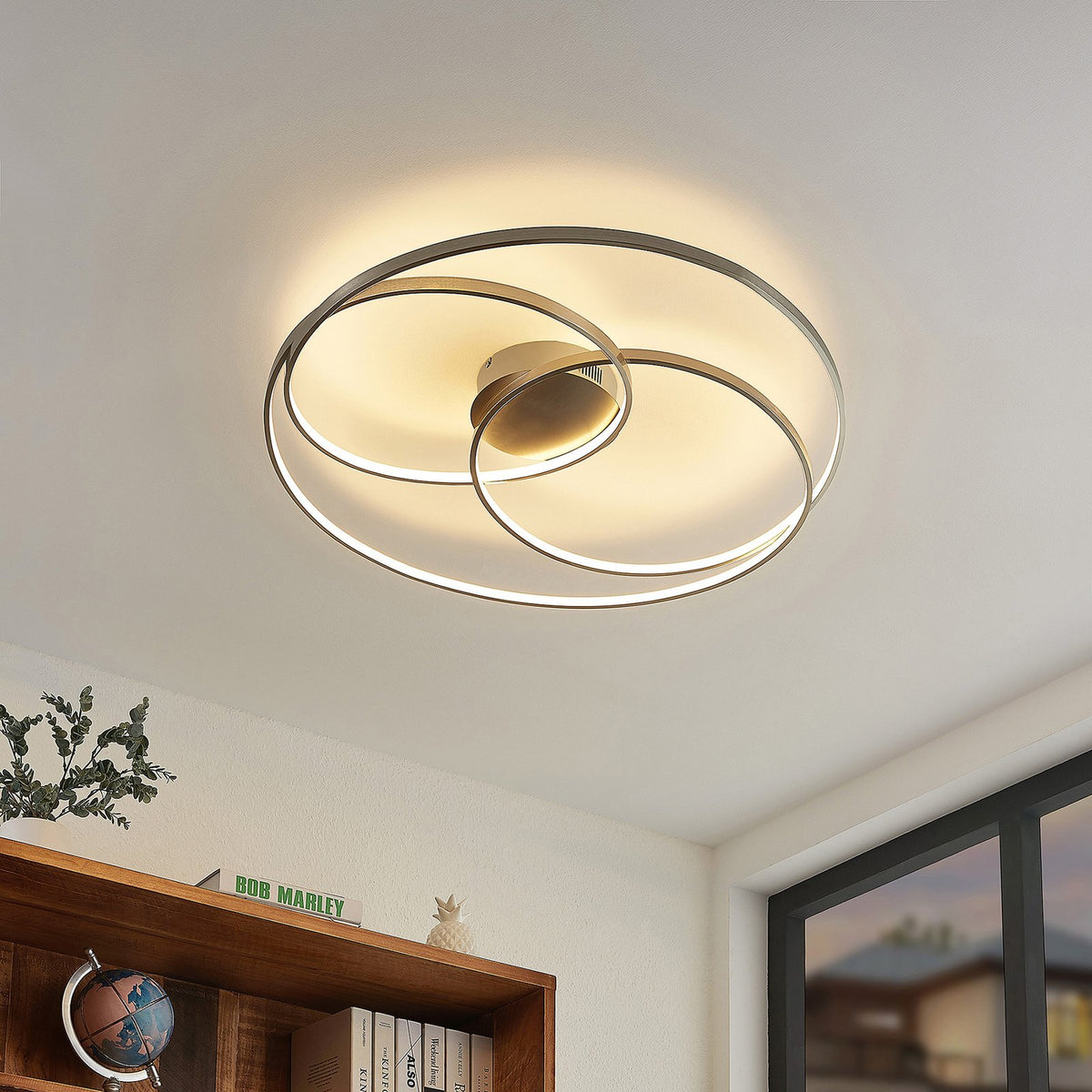 Lindby Kateryna LED-Deckenlampe Deckenlampe Deckenlicht Wohnzimmerlampe nickel - 4251911707359