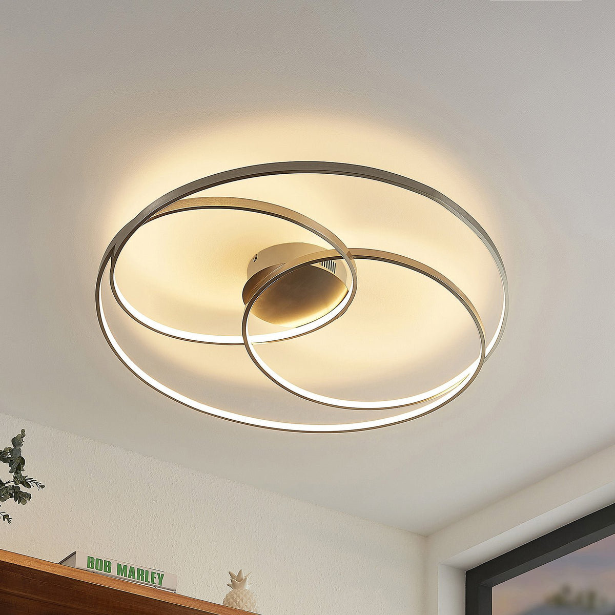 Lindby Kateryna LED-Deckenlampe Deckenlampe Deckenlicht Wohnzimmerlampe nickel - 4251911707359