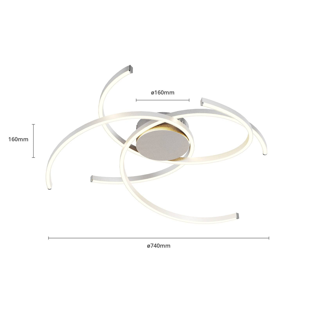 Lindby Deckenleuchte Lampe LED Katris alu dimmbar Eisen Aluminium Kunststoff - 4251096563863