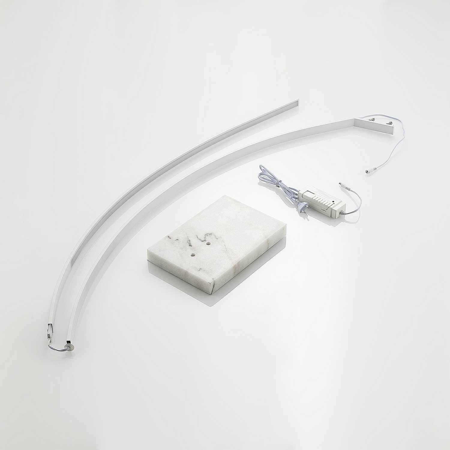 B-Ware Lindby Stehlampe Bogenleuchte Led Kendra Weiß Dimmer Marmorfuß Aluminium263