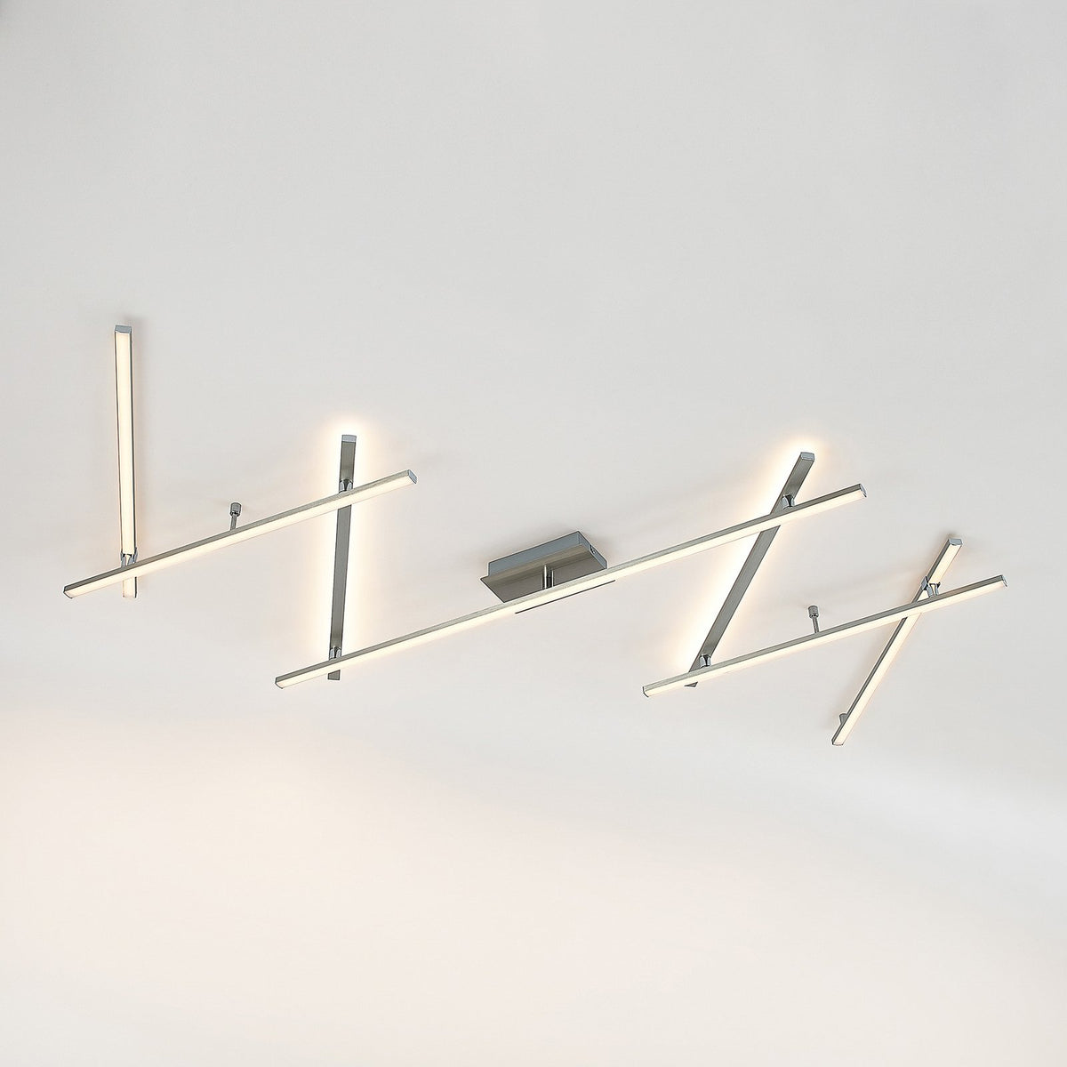 Lindby Deckenleuchte Deckenlampe LED Kerem Nickel Stahl Wohnzimmer Schlafzimmer - 4251096595604