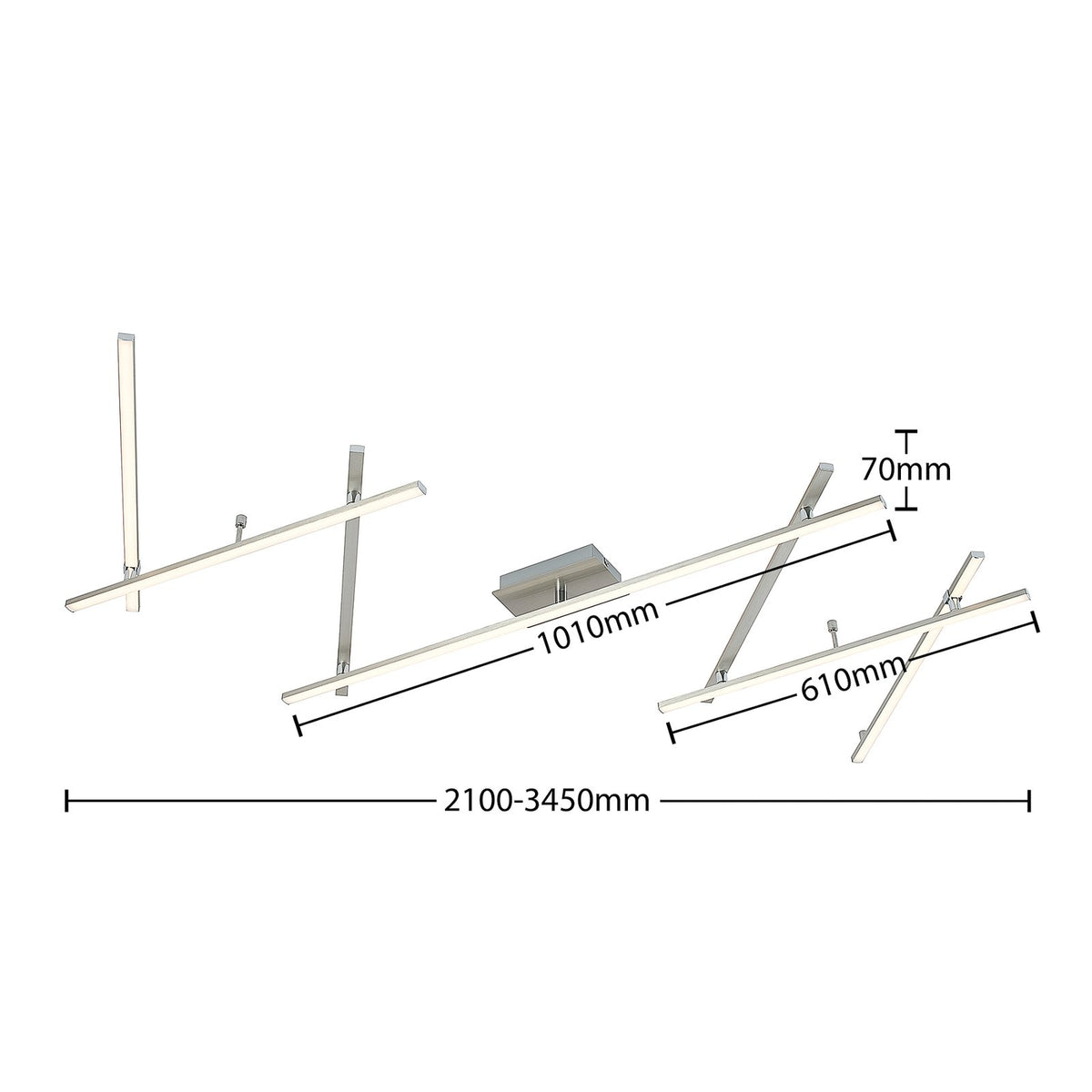 Lindby Deckenleuchte Deckenlampe LED Kerem Nickel Stahl Wohnzimmer Schlafzimmer - 4251096595604