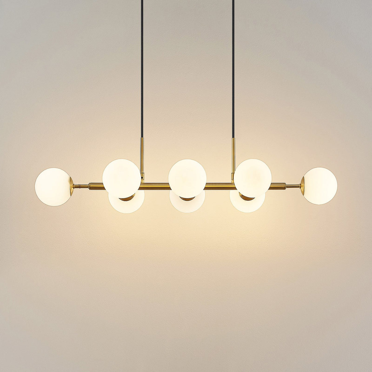 Lindby Kiamo Hängeleuchte Pendelleuchte Deckenlampe Leuchte Glasschirme opal838 - 4251911736328