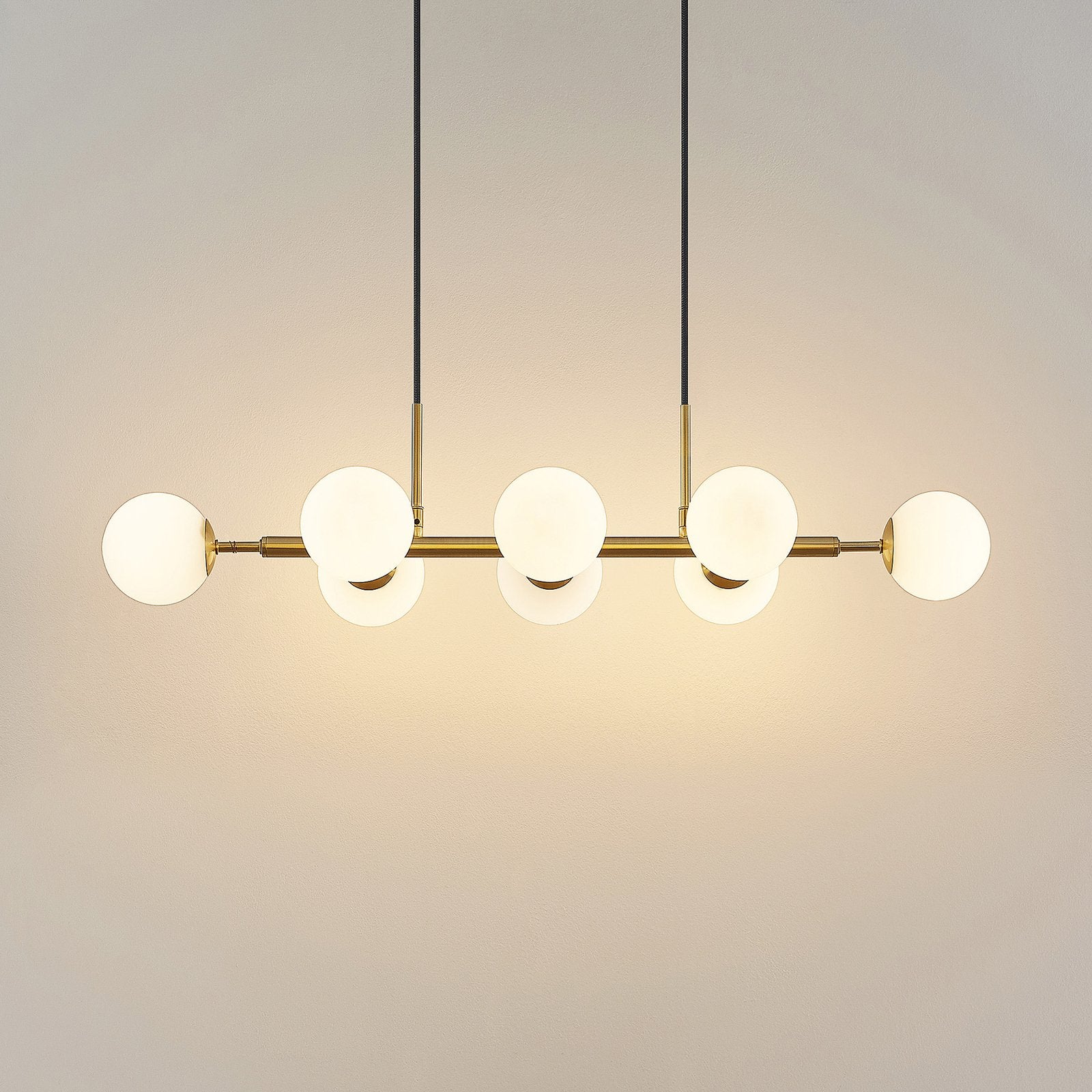 Lindby Kiamo Hängeleuchte Pendelleuchte Deckenlampe Leuchte Glasschirme opal838 - 4251911736328