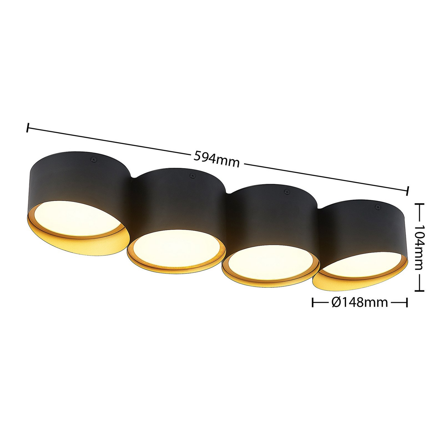 Lindby Kianush Deckenlampe Deckenlampe Lampe Leuchte Eisen Schwarz 4 Fl. Gu10 B-Ware - 4251911706321