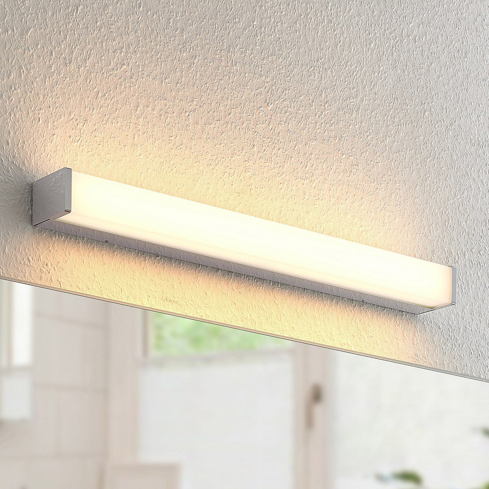 Lindby Klea LED-Badezimmerleuchte 60 cm weiß Chrom Spiegelleuchte Badlampe Lampe - 4251096580501