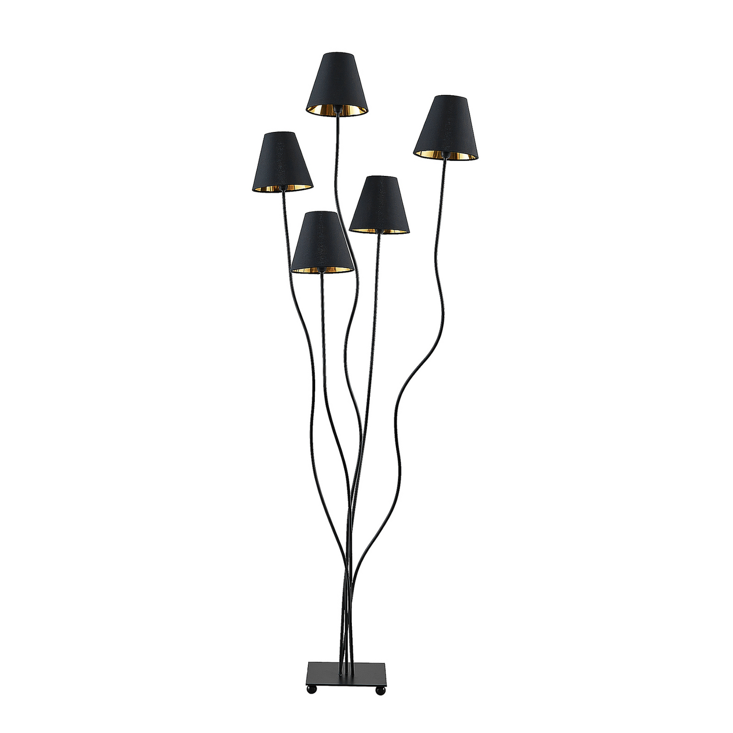 B-Ware Lindby Komalie Stehleuchte Lampe Wohnzimmer Beleuchtung Fünfflammig Schwarz978 - 4251911705843