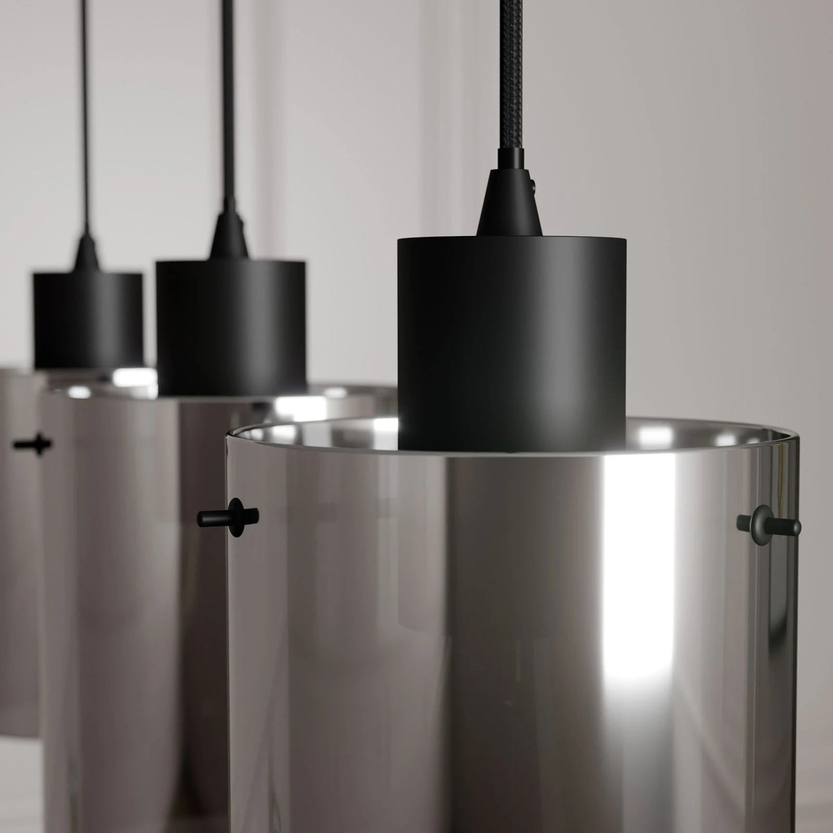 Lindby Kourtney Hängeleuchte Deckenlampe Pendelleuchte Lampe schwarz rauchgrau - 4251096585193