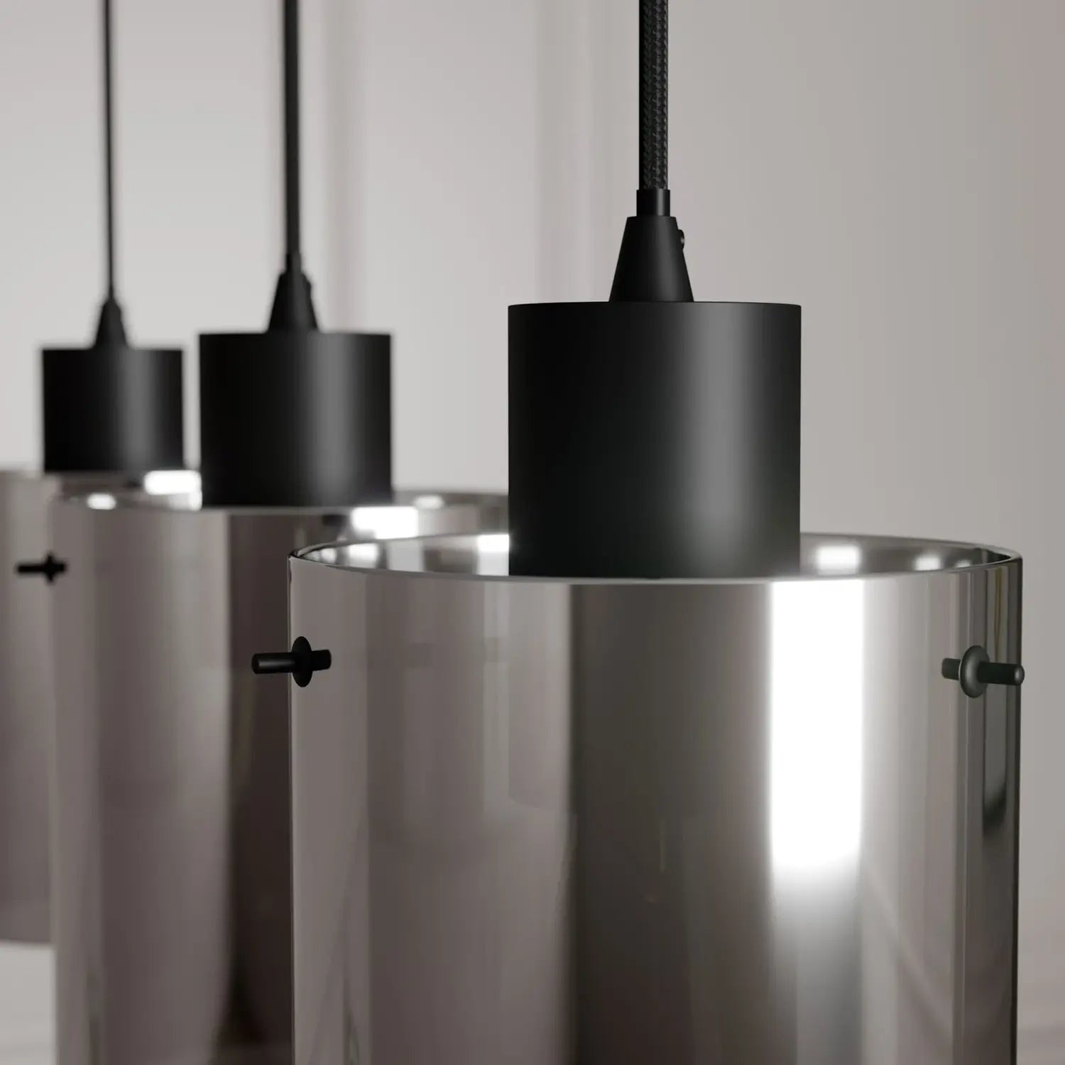 B-Ware Lindby Kourtney Hängeleuchte Deckenlampe Pendelleuchte Lampe Schwarz Rauchgrau