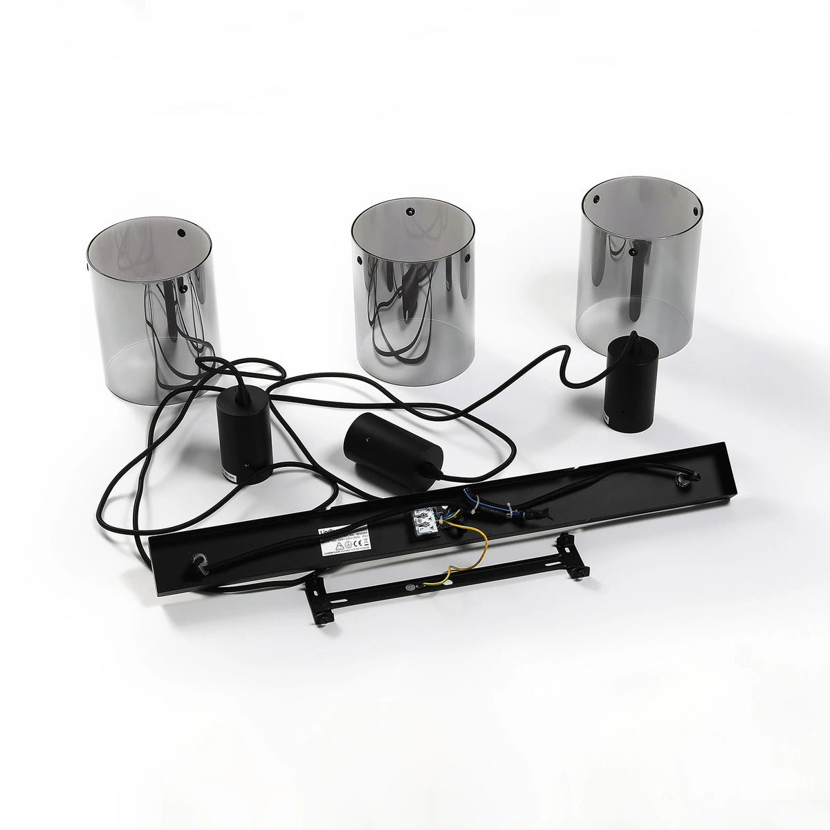 Lindby Kourtney Hängeleuchte Deckenlampe Pendelleuchte Lampe schwarz rauchgrau - 4251096585193