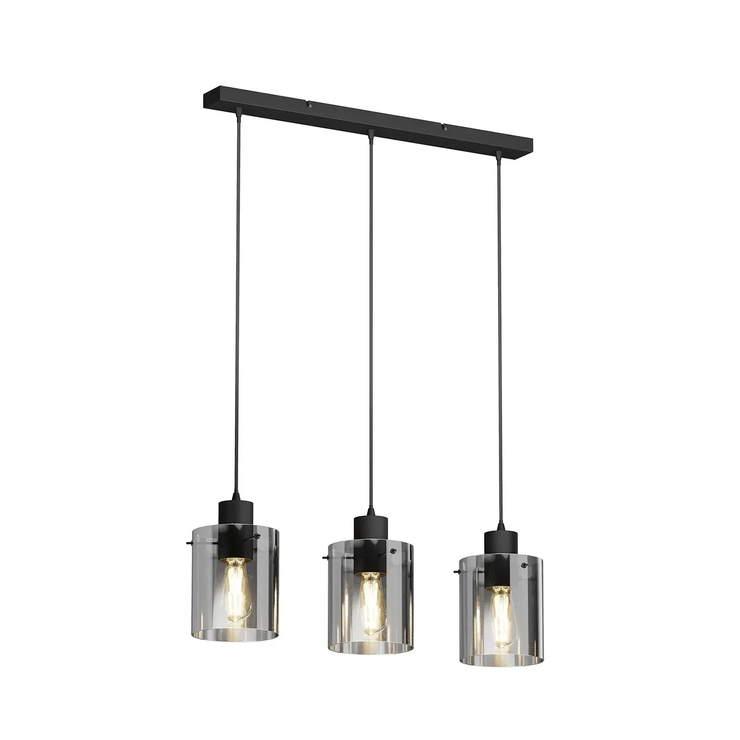 B-Ware Lindby Kourtney Hängeleuchte Deckenlampe Pendelleuchte Lampe Schwarz Rauchgrau