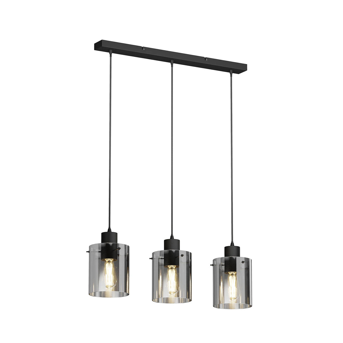 Lindby Kourtney Hängeleuchte Deckenlampe Pendelleuchte Lampe schwarz rauchgrau - 4251096585193